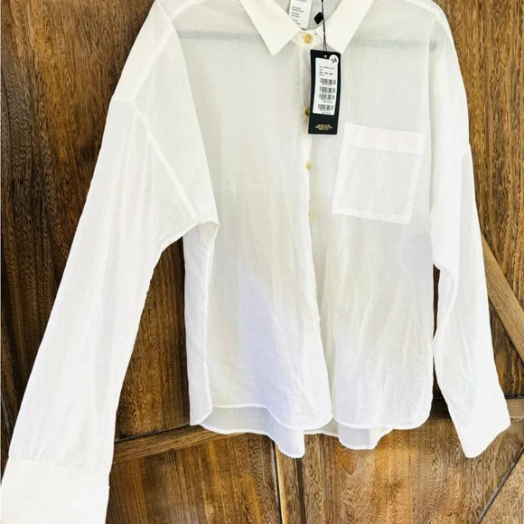 New White Cotton, Line Long Sleep Short - Picture 2 of 7